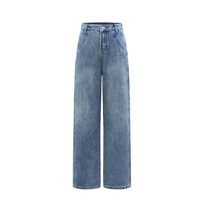 New women's blue wide leg jeans