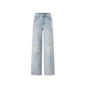 Spring women's trendy embroidered jeans