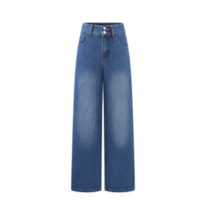 Fashionable wide leg jeans with loose fit and slimming effect