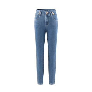 High and slim jeans,  blue tight boots and pants