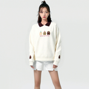 Spring and summer casual hoodie Ladies' casual cute cartoon printed hoodie