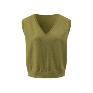 Stacked knit vest for women's outerwear