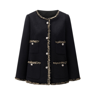 黑色气质法式轻奢名媛风coat