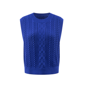 Original design:  Knitted round neck yarn vest