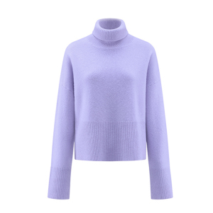 Soft and sticky purple high neck with knitted base shirt
