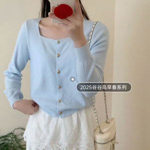 New gentle style solid color knitted sweater