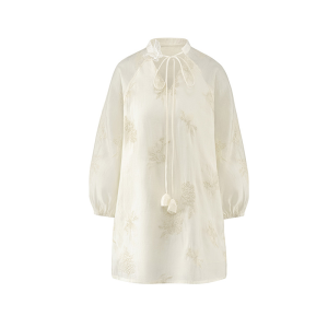 Spring and summer new women's clothing retro Chinese style embroidered lace up loose top with seven quarter sleeves 