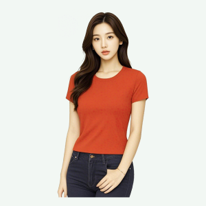 Elastic shoulder-Summer slimming and waist cinching short sleeved round neck top for women