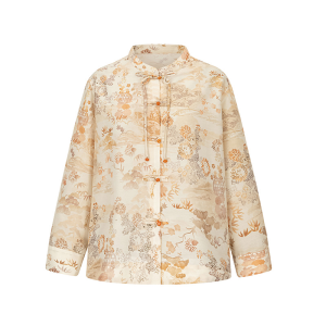 Backlight Above Series｜Jacquard small shirt,  new Chinese style top