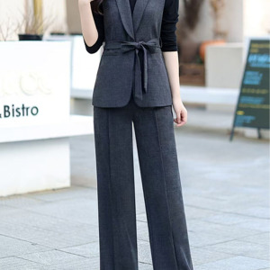 Elegant and competent office worker high-end women's vest base shirt three piece set