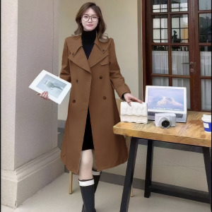 2025 New high-end slimming mid length British style casual jacket windbreaker