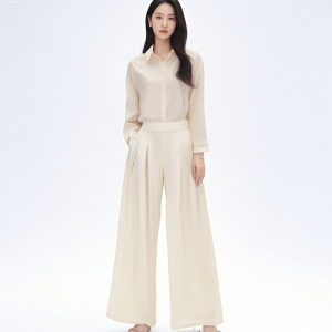 Early spring new outfit set with super hot outfit,  women's tea series professional shirt two-piece set