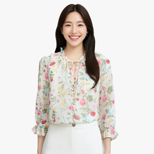 Summer new French romantic printed fairy temperament shirt