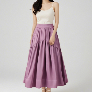 Summer new high waisted sagging sensation A Word skirt versatile elastic waist half skirt