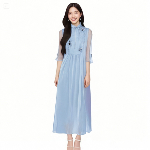 New women's clothing light mature style heavy embroidery new Chinese qipao temperament dress