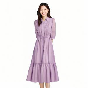 Summer new gentle new shirt style lace waist cinching slimming skirt