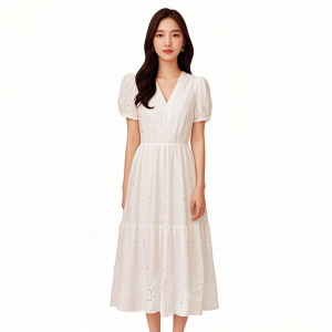Summer fashion Korean style hollow out long dress Casual dress