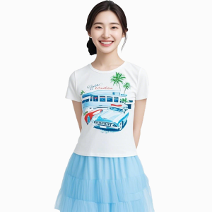 Summer New Product Fashionable Printed Loose Case Round Neck Short Sleeve T T-shirt