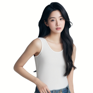 Spring new slim fit and slimming base shirt U Sleeveless vest with collar T T-shirt