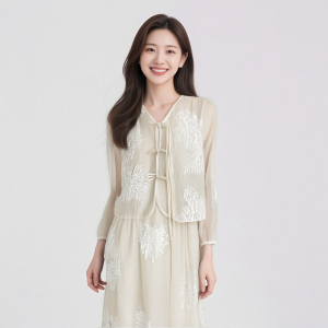 Spring gentle temperament woven flower cool top&Xianqi Piaopiao Strap Skirt Set