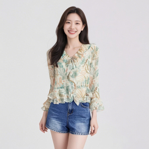 Wishing Elf Series｜Retro Mushroom Lace Sunscreen Shirt