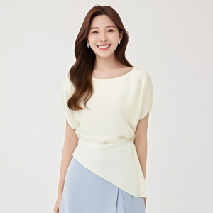 Irregular short sleeves t Summer T-shirt new design sense niche small waist temperament top