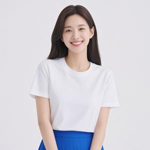 Summer new women's round neck elastic slim fit simple yacht knitted short sleeved shirt