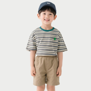 Boys' stripes t Soft and breathable summer new fun dinosaur print top