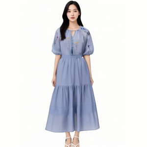 Women's Summer Blue Wind Chime Shirt+Skirt suit