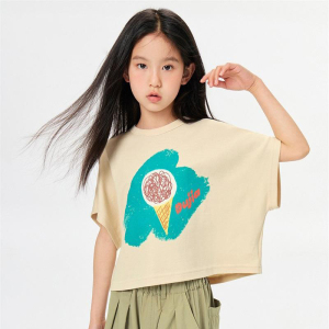 New stylish and fashionable girls' summer outfit set with cotton short sleeves for children