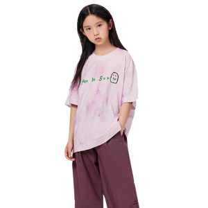 Tie dye design for girls' summer short sleeves T Children's shirt with loose and casual fit