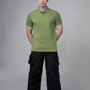 Ice silk men's summer solid color short sleeved shirt Ultra thin,  breathable,  cool and comfortable for business and leisure T T-shirt