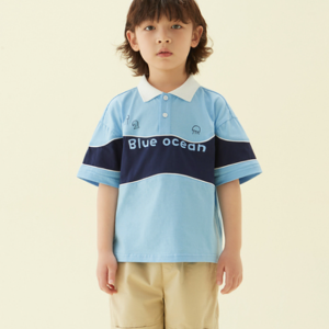 Boys' summer clothes are fashionable,  classic,  versatile,  comfortable,  with a collar and short sleeves T T-shirt