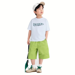 New summer children's pure cotton T-shirt shorts mid size boys' set