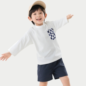Children's long sleeves T Spring New Boys' Stylish Casual Splicing Top Interior