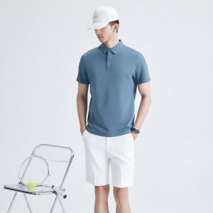 Men's summer solid color short sleeved shirt High end texture business POLO Shirt