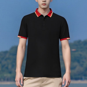 Spandex blend men's summer solid color short sleeved shirt High elasticity slim fit sports and leisure T T-shirt