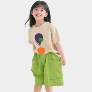 女童夏季 T 恤短裤夏装中大童时髦两件套