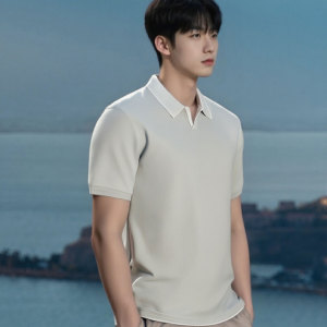 Men's summer solid color short sleeved shirt Loose,  lazy,  casual and trendy top