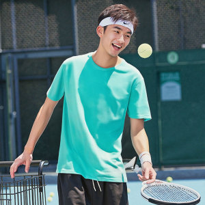 Modal cotton men's summer round neck solid color short sleeved shirt Soft and skin friendly home furnishings T T-shirt