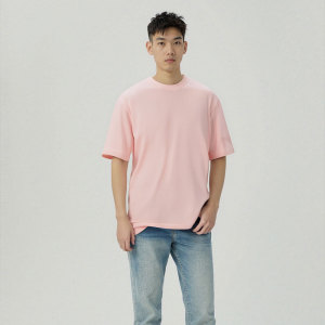 Men's Summer Round Neck Solid Color Short Sleeve with Tencel Drop Feel Versatile commuting options T T-shirt
