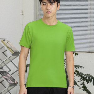 Combed cotton high-density men's summer round neck solid color short sleeved shirt Simple solid color T T-shirt