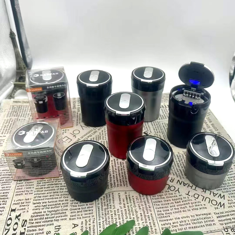 车载烟灰缸创意多功能带滑盖