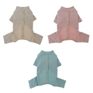 American retro stripes POLO Shirt Pet dogs,  cats,  spring and summer outfits Breathable and comfortable