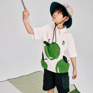 children POLO Shirt Summer New Product Boys' Western Style Apple Comfortable Breathable Short Sleeve Top Trendy