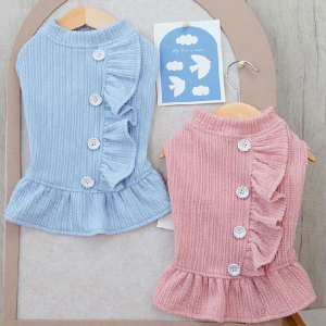 Korean series ins Wind pet vest skirt Solid color simplicity Fashionable and versatile small and medium-sized dogs