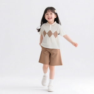 Children's Summer New Lingge POLO Leading the trend of Korean style suits