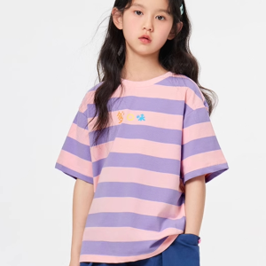 New fashionable and stylish striped top for children,  fashionable T-shirt for girls,  half sleeved