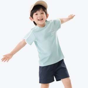 Summer new mid size children's quick drying T Girl's breathable short sleeved shirt trend