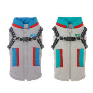 New dog winter down jacket with windproof stand up collar that can pull warm clothes